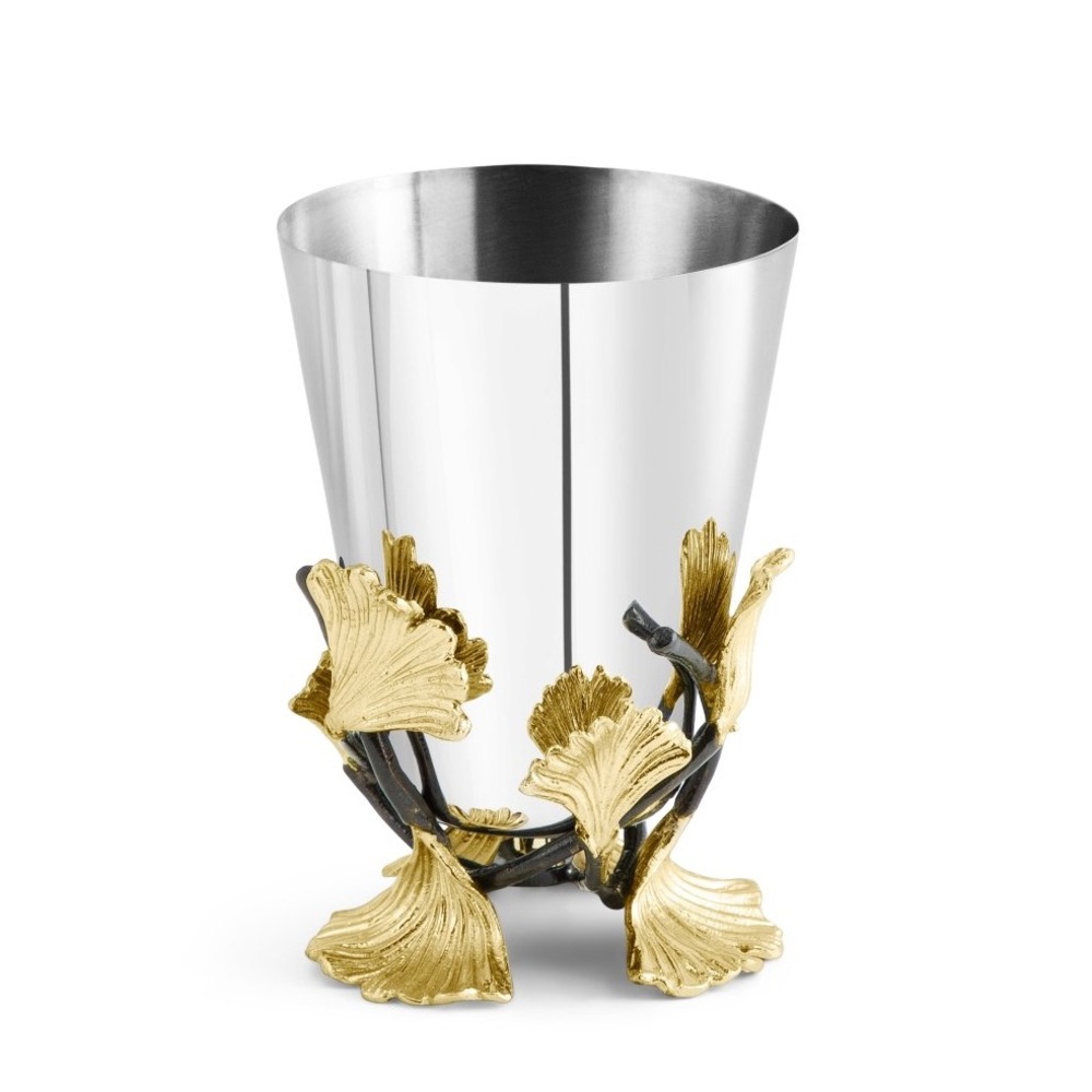 NWT Michael Aram Golden Ginkgo Bud Vase